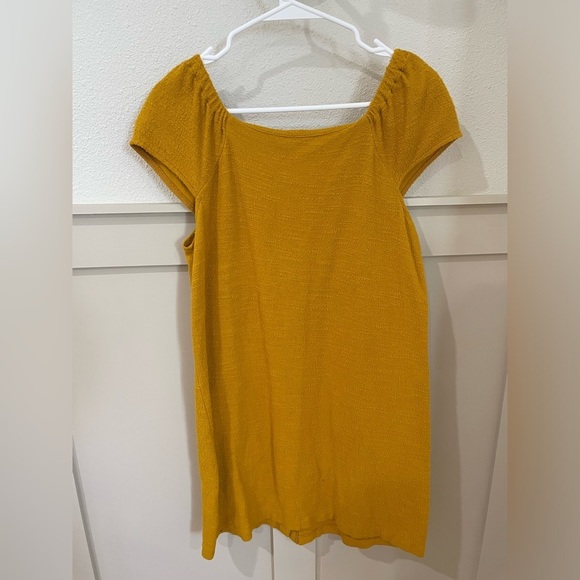 Madewell Texture & Thread Mustard Mini Dress Size Medium - Picture 13 of 15